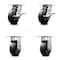 Service Caster 6 Inch Rubber on Steel Caster Set with Roller Bearing 2 Brakes and 2 Rigid SCC SCC-35S620-RSR-SLB-2-R-2 - alternate 1